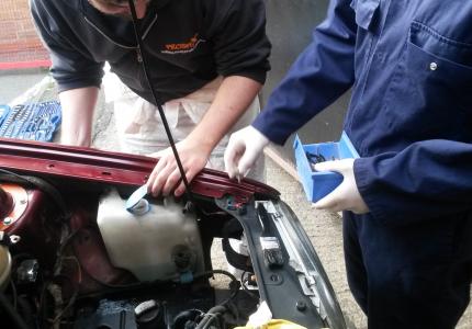 Look under the golfs bonnet